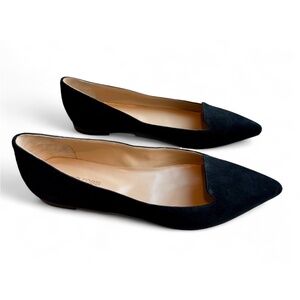 Sergio Rossi black suede pointed toe flats size 38